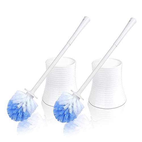 WC Toilet Brush, Good Grips Hidden Toilet Brush Deep Cleaning for Toilet, Bathroom (Set of 2: White)