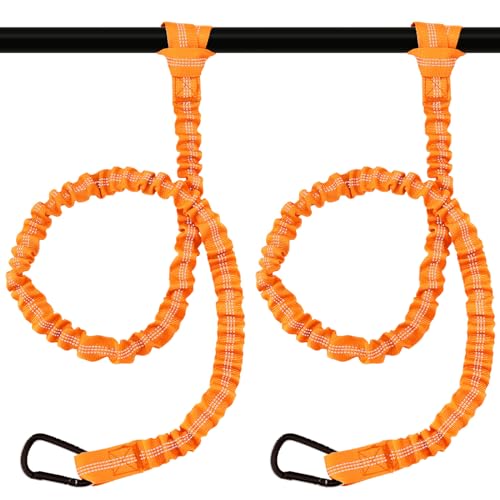 Apeso 2 Pack Kayak Paddle Leash, Paddle Board Leash Fishing Lanyard Tool Tether with Carabiner Kayaking Accessories for Canoe Boat Inflatable Paddle Board (Orange), Standard size