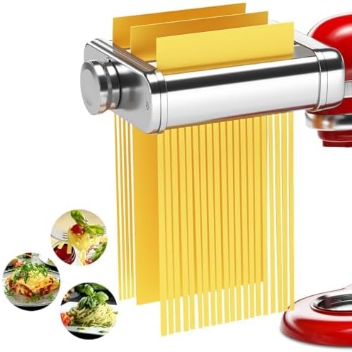 3IN1 Pasta Maker Attachment for All KitchenAid Mixers, Kitchen aid Pasta Attachment Includes Pasta Sheet Roller, Spaghetti Cutter & Fettuccine 1