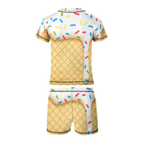 Ice Cream ConeChildren's Swimsuits Boys Two Piece Suit7-9Y（120cm）3