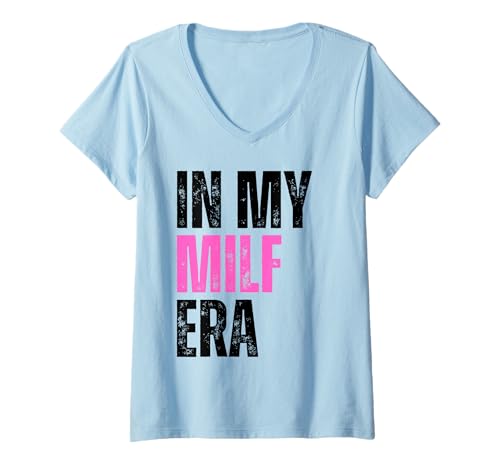 Femme Rétro Vintage in My Milf Era Drôle Milf Mom Dire Citation Maman T-Shirt avec Col en V