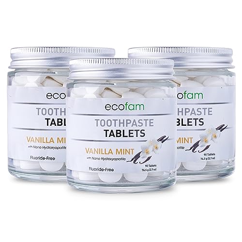 Chewable Xylitol Toothpaste Tablets - 90 Natural Vanilla Mint Whi...