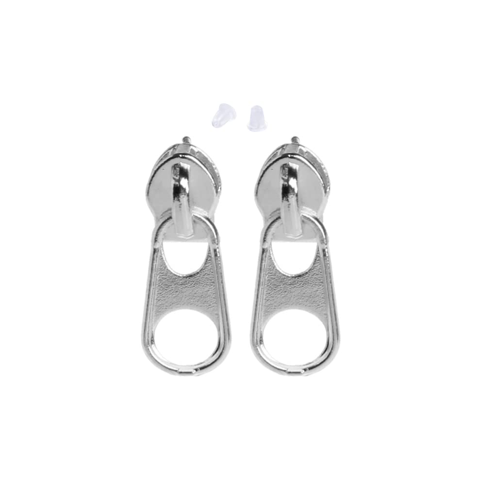 Maxtonser Exquisite for Creative Stud Earrings 1 Pair Punk Zip Stud Earrings Cartilage Ear Piercing for Kid Adult Women Boy