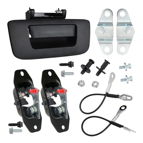 APPERFiT Tailgate Hardware Rebuild Kit for Truck Bed Door Compatible with 2007-2014 Chevrolet Chevy Silverado/GMC Sierra Tailgate Parts Tail Gate Handle Latch Hinge Cable Striker Bolt Set