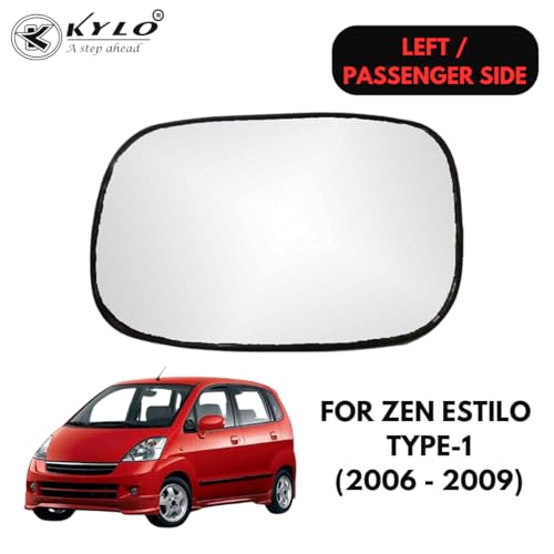 Image of KyloXtreme Zen Estilo T-1 (2006-2009) Passenger Side (Left Side) Car Side Mirror Glass /Tukdi /Sub Mirror Plate