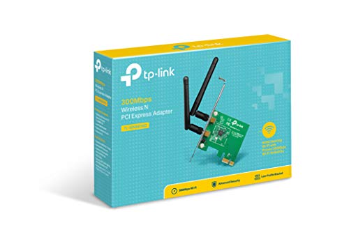 TP-Link 300 Mbps Wireless N PCI Express Adapter, PCIe Network Interface Card for Desktop, Low-Profile Bracket Included, Supports Windows 10/8.1/8/7 & Linux,Black (TL-WN881ND)