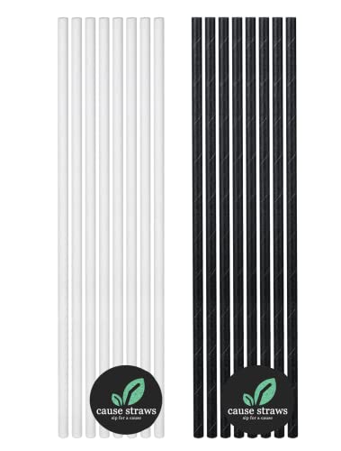Image of Biodegradable Premium Drinking Straws | 100 Straws (6mm Wide) | White Colour | Best for Juice, Soft Drinks and Cocktails | Sip for a Cause (6MM, White)