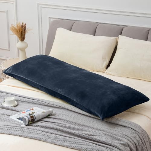 Image of BEDELITE Body Pillow Cover with Zipper, Navy, 20x54 Inch, 1 Pack