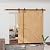 SKYSEN 48in x 84in Double Sliding Barn Doors with 9FT Single Track Bypass Barn Door Hardware Kit, Unfinished Spruce Wood, Save Spacing, Easy to Install, Maximum Fit 85in Openning.(48-84-9FT-DGJ)