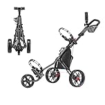 Caddytek CaddyLite 11.5 V3 3 Wheel Golf Push Cart - Superlite Deluxe, Lightweight, Easy to Fold Caddy Cart Pushcart, Black