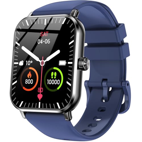 Jacoosa 1.83" HD Touchscreen Smartwatch with Bluetooth Calling, 5ATM Waterproof, 130+ Sports Modes, Health/Fitness/Sleep Tracking, Timer, Compatible with Android/iOS, Silver