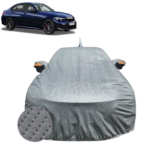 Image of Car Cover for BMW 3 Series M340i (2021-2026) | 100% Waterproof Cover with Reflective Mirror Pockets | Dustproof, Scratchproof, Heatproof BMW M340i Car Cover |Soft Cotton Lining| Grey