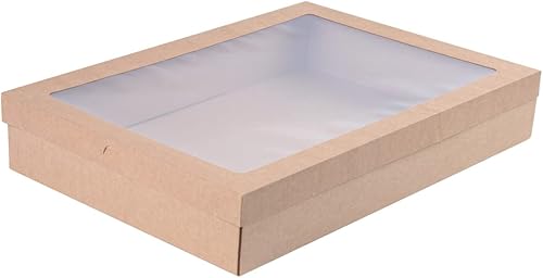 Restaurantware Cater Tek - Cajas de catering de 17.9 x 12.3 x 3.2 pulgadas, 100 cajas de productos horneados con bloqueo de pestaña de inserción,