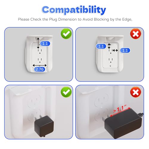 Outlet Shelf Wall Bathroom Shelf, Bathroom Wall Decor for Google Home/Echo/Smart Speakers(up to 10lbs), Smart Home Decor, Toothbrush, Kitchen, Cell Phone, Space Saving Power Tools, White - Image 6