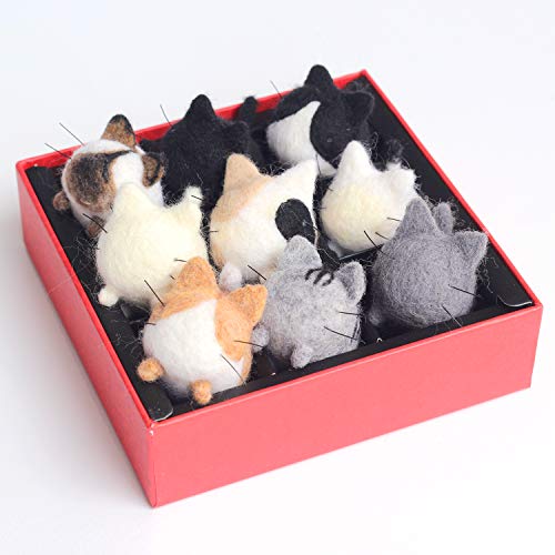 image for YSZ 4 in 1 DIY Animal Needle Felting Kit of The Faceless Cat and Dog f
