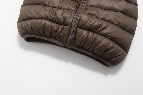 Image of AIWUHE Baby Boys Girls Hooded Puffer Vest Winter Lightweight Sleeveless Bear Ears Zipper Up Jacket Down Vest Coat Vests Kids