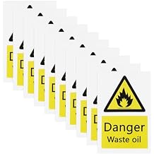 10Pcs 150x100mm Danger Waste Oil Sign For Industrial Auto Repair Shops Ships Oil Depots