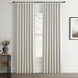 Tissu haute densité : nos rideaux en lin 100 % occultants sont fabriqués avec un tissu mélangé de lin haute densité de 300 g/m² (25 % lin véritable et 75 % polyester), qui drape bien et ne se froisse pas facilement.