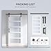ROYMELO 36x80 Inch Glass Sliding Barn Door Slab and 6.6ft Hardware Kit Included, 5 Frosted Glass, LVL Wood Panel Covered with White Water-Proof Scratch-Proof PVC Surface, Simple DIY Assembly