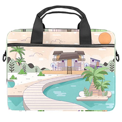 Sacoche ordinateur portable 13 pouces antichoc motif dinosaure plage