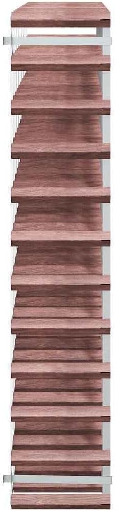 vidaXL Freestanding Wine Rack - 120-Bottle Capacity, Solid Pine Wood and Galvanized Steel Build, Rustic Brown Finish, 340895
