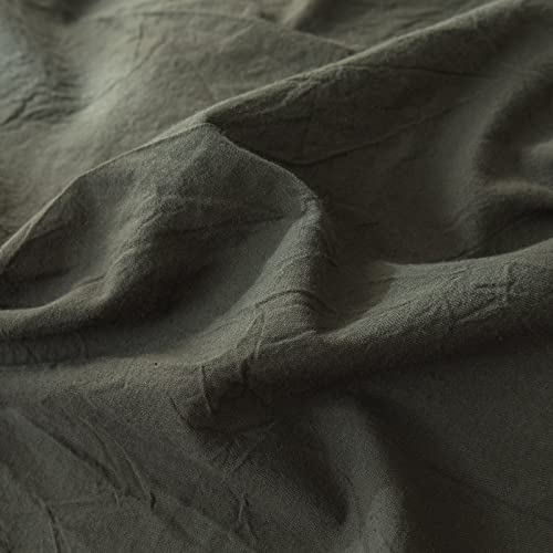 Enjoybridal Dark Green Duvet Cover Twin Washed Cotton Farmhouse Bedding Set Twin Hotel Girls Boys Preppy Teen Textured Soft Simply Modern Solid Color Duvet Cover Set With Zipper Closure, No Duvet #TOP6