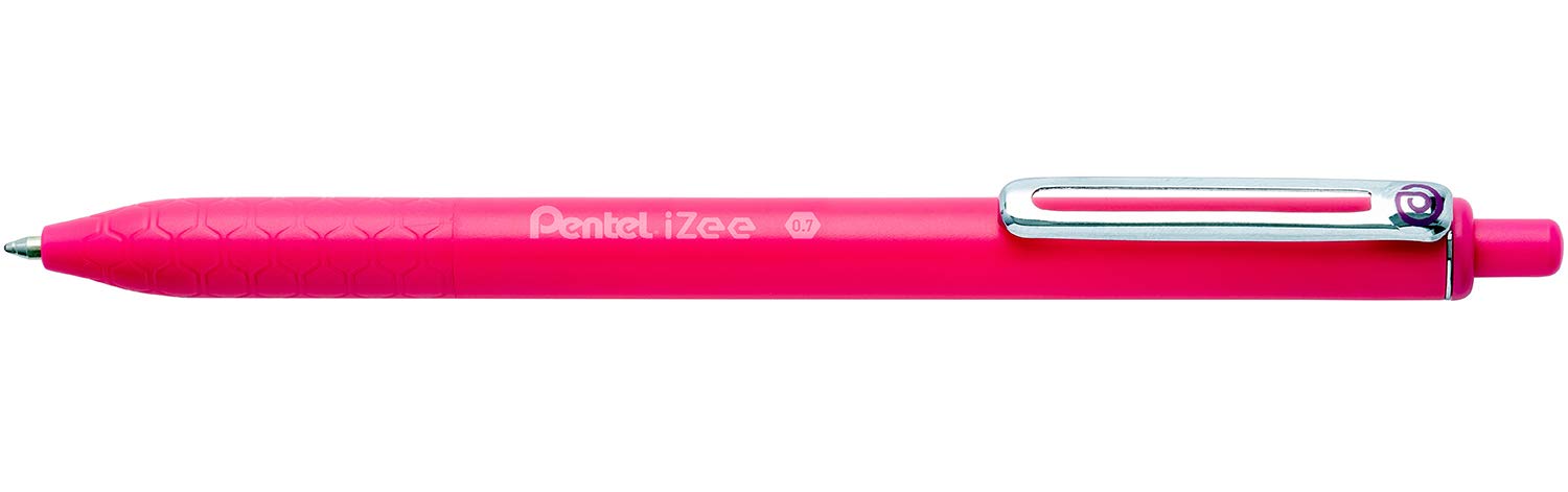 Pentel BX467 Ballpoint Pen Izee 0.7 mm Pink, 12 Pieces