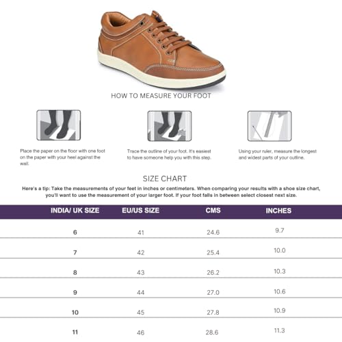 Centrino Casual Sneakers for Men | Stylish Lace-Up Sneakers with Cushioned Insole | Comfortable Walking Shoes with Rounded Front & Anti-Skid Sole (3322)