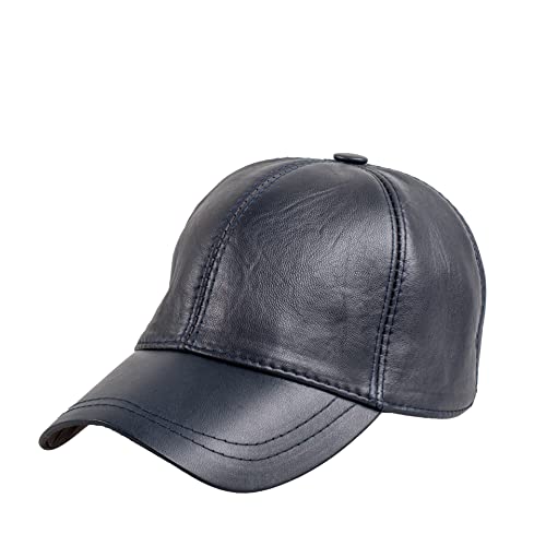 Image of Genuine Leather Unisex Baseball Cap