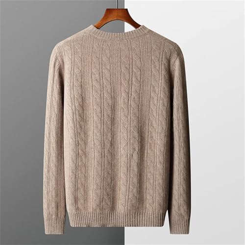 Men's Winter 100% Merino Wool Cashmere Sweater Round Neck Knitted Pullover Business Casual Knitted Clothing Top3