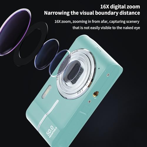 Cámara Digital 4K Pantalla LCD 2.4" Zoom 16x Verde miniatura 2