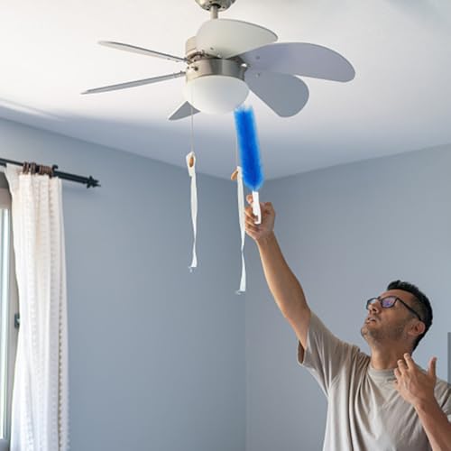 Image of 3Pcs Dust Duster 42.5cm Long Cobweb Duster Bendable Fan Duster Plastic Dust Cleaner Microfiber Head Ceiling Brush for Room Dust Clean