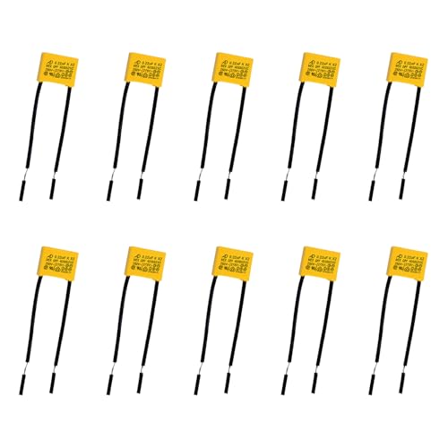 Pack de 10 Condensador Polipropileno, Condensadores Bombillas Led de Supresión X2 de 0.22uF 275V, Capacitores de Seguridad para Supresión de Interferencias en Luces y Electrodomésticos, Tolerancia 10%