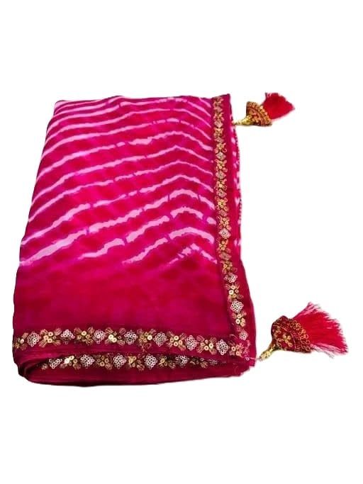 Chic Georgette Lehriya Saree with...