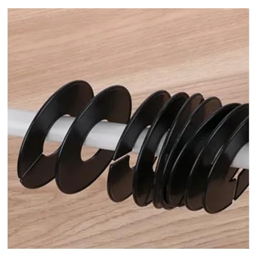 10 Stück Kleiderständer Größen Teiler, Kleidung Rack Größe Teiler, Runde Kunststoff-Größenteiler, Größenfinder Kleiderständer für Kleiderschrank Bekleidungsgeschäft (Schwarz)