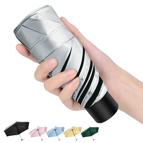 Mini 40inch Regenschirm UV Schirm UPF 50+ Automatik Regenschirm Sturmfest Umbrella Reise Winddichter Wasserdicht für Herren und Damen (Silber/Schwarz, 18cm) Mini 40inch Regenschirm UV Schirm UPF 50+ Automatik Regenschirm Sturmfest Umbrella Reise Winddichter Wasserdicht für Herren und Damen (Silber/Schwarz, 18cm)