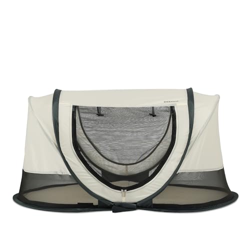 Deryan Scott Baby & Kinder Reisebett mit Matratze - ab Geburt bis 3 Jahre, Pop Up Kleinkindbett Babyzelt in 2 Sekunden aufgestellt, inkl. Moskitonetz & Reisetasche, Schnell & Kompakt Faltbar (Creme)