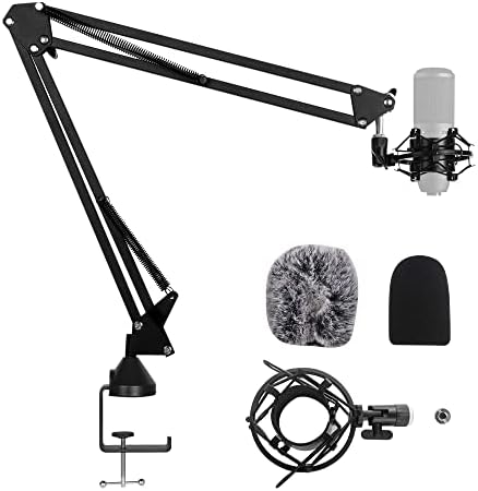 Weymic 35 Universal Microphone Suspension Boom Scissor Arm Stand with Holder for Broadcast Studio Microphone SM57, SM58, SM86, SM87