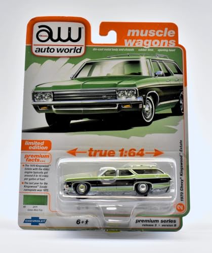 Auto World 64452 Muscle Wagons 1:64 1970 Car Kingswood Verde miniatura 3