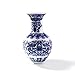 Produktbild straight fire jingdezhen Chinesische traditionelle Keramik Terrarium Dekoration Blumenvase Flower Stand Blau Weiß Porzellan Steckdose Blumenständer (Color : A)