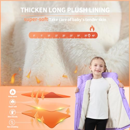 5-12 Years Girls Winter Coat Long Puffer Jacket Outwear Warm Quilted Coats Parka Kids Removable Hood Fleece Inner2