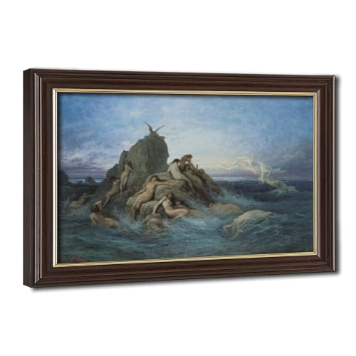 Naiads of The Sea 1860 Toile Cadre Intégré pour Sublimer un Petit Mur Isolé