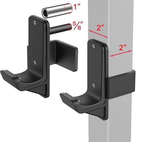 Kipika J-Hooks for 2" x 2" Power Rack with 5/8" or 1" Hole, Bottom Reinforced Steel Hooks with Rubber Pads, Heavy Duty Power Rack Attachments, Squat Rack Accessories for Strength Training, Set of 2 by Kipika - Image 2