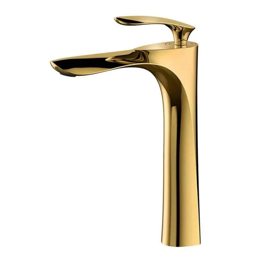 Blyqxs Gold Basin Faucets Basin Mixer Bathroom Faucet Hot And Cold Chrome Finish Brass Toilet Sink Water Crane W3028(Gold)