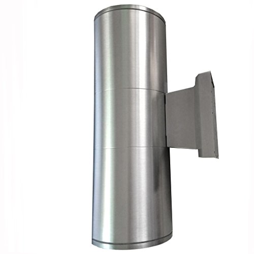 Luminturs(Tm) Pack=2 8W E27 Led-Bulb-Replaceable Wall Sconce Up/Down External Outdoor Light Stainless Lamp Waterproof Warm White #TOP2