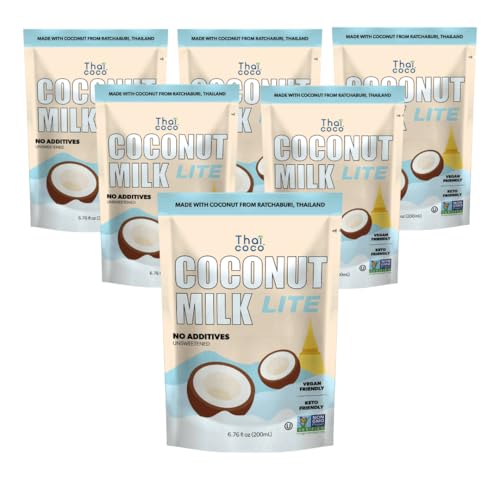 Thai Coco - Lite Coconut Milk Unsweetened - 6.76 fl. oz. 6 Pk