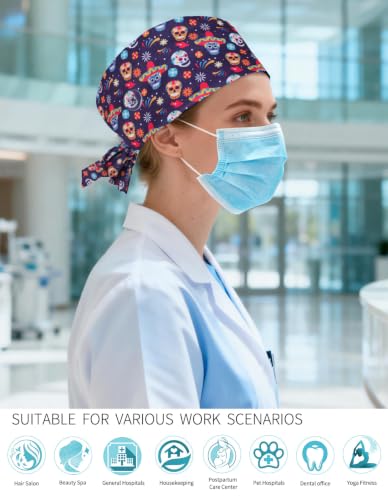 Image of Kousenpu Scrub Caps for Men, Adjustable Surgical Cap, Breathable Medical Hat for Doctors, Nurses & Healthcare Professionals