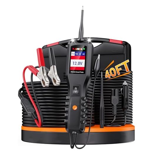 ANCEL PB100 Automotive Power Circuit Probe Tester, 12V 24V Car Test Light Electrical Diagnostic Tool Master Kit AC DC Digital Voltage Short Finder, Relay Fuse Tester Trailer 3 System Thermometer 4
