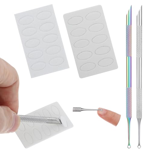HJZHII 2 piezas de recortador de cutículas, removedor de cutículas, herramienta de uñas de doble cabeza con removedor de bucle, kit de manicura para manicuristas profesionales, salón de belleza