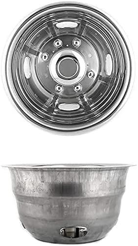 Puermto 4Pcs 17Inch Polished Stainless Steel Dually Wheel Simulators, Good Looking And Durable Bolt On Wheel Cover, 8 Lug Hubcaps Rim Skin Cover Fit For 2005-2021 Ford F-350 W/Installation Tool Kit #TOP3